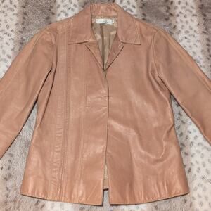 Ploechi Tan Thin Leather Jacket Size 4